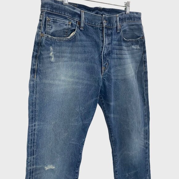 Ralph Lauren Denim & Supply Jeans Medium Wash Mens 36X30 Straight-Leg Distressed - Picture 4 of 9